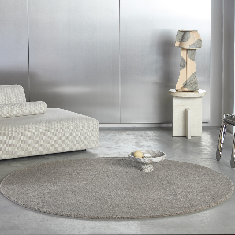 Brink & Campman Decor Echo Plain Rug Pebble Round