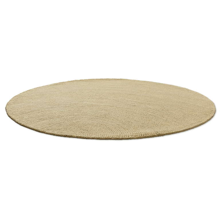 Brink & Campman Decor Echo Sand Round Wool Rug – Luxury Beige Round Rug