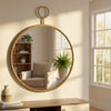 Decor 82cm round gold wall mirror shown from another angle (2)