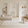 Brink & Campman Decor Scape Abstract Rug Wool White lifestyle picture in the living room