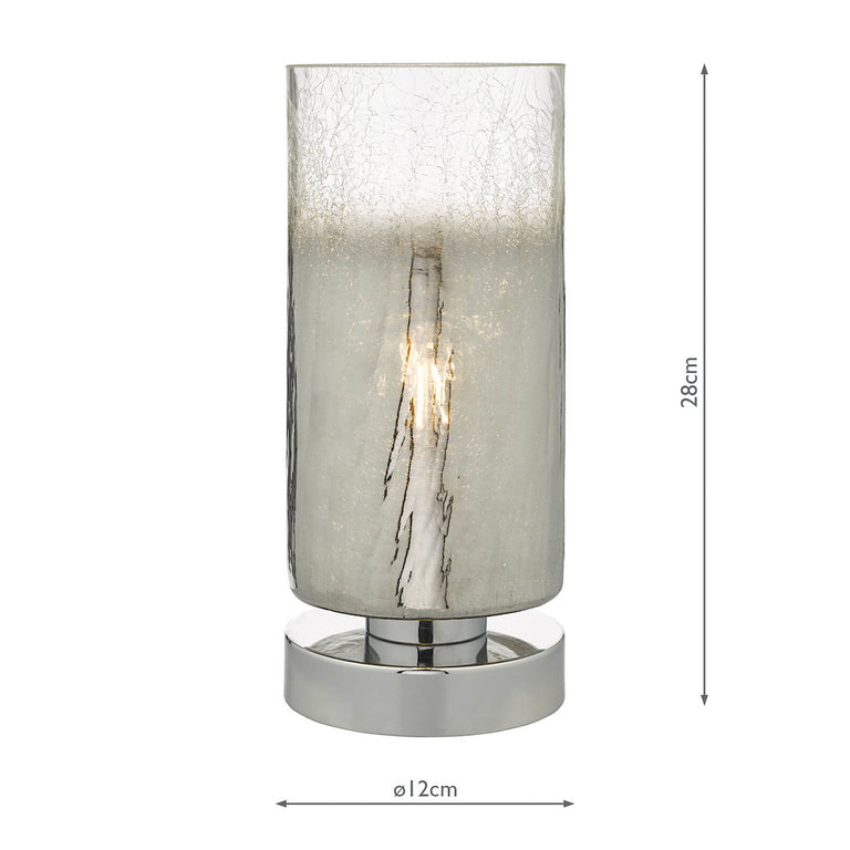 Deena Touch Table Lamp Polished Chrome Crackle Glass - Lighting