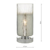 Deena Touch Table Lamp Polished Chrome Crackle Glass - Lighting