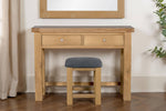 Delaney Dressing Stool life style picture with dressing table and mirror