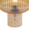 Demarius Table Lamp Amber Ribbed Glass close view picture of the lanmp base