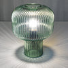 Demarius Table Lamp Green Ribbed Glass eith beautiful light reflection