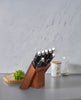 Denby 8 Piece Knife Block Set Walnut life style picture