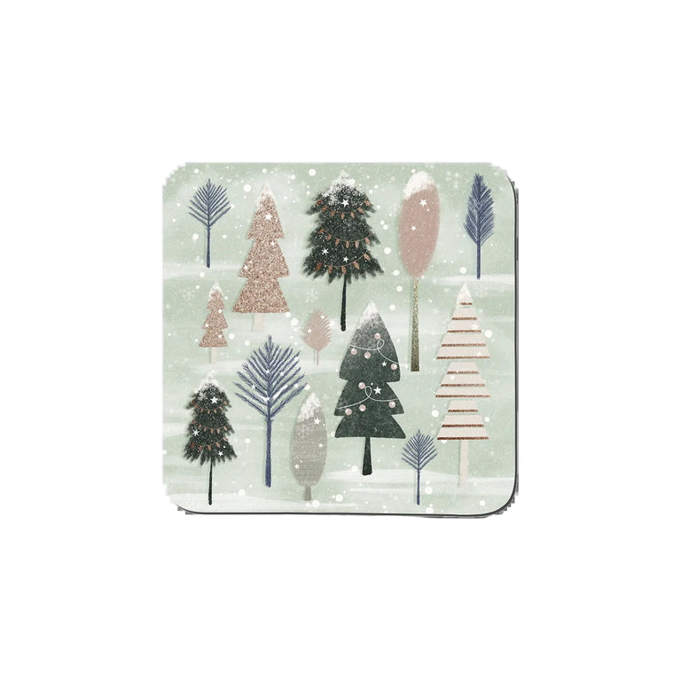 Denby Christmas Forest Sage Set Of 6 Coasters