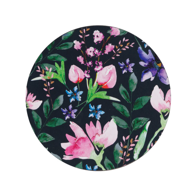 Denby Dark Floral Round Coasters Set of 6
