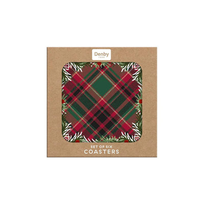 Denby Noel Tartan Set Of 6 Coasters