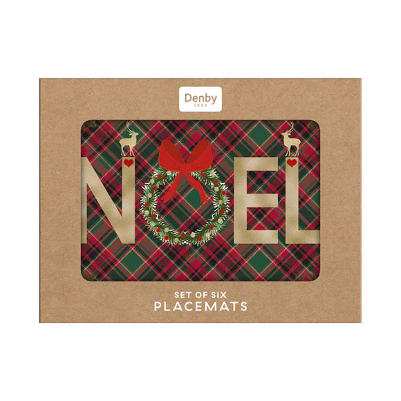 Festive placemats Denby Noel Tartan Set Of 6
