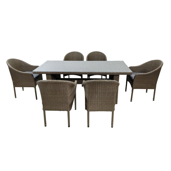 Denver Dining 6 Seater Set Rectangle picture on the white background