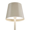 Derrick Rechargeable Outdoor LED Table Lamp Satin Taupe close view picture of the LED light
