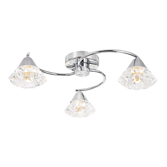 Elegant lighting with Dilys 3 Light Semi-Flush Polished Chrome

