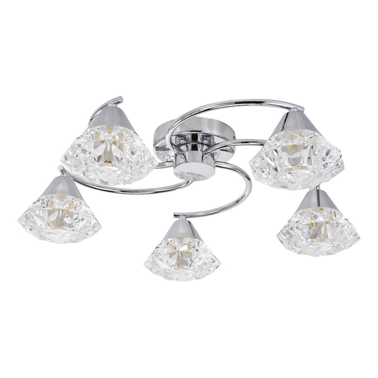 Dilys 5 Light Semi-Flush Polished Chrome