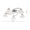 Semi-flush lighting statement piece Dilys Polished Chrome

