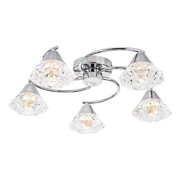 Elegant lighting fixture Dilys 5 Light Semi-Flush Polished Chrome

