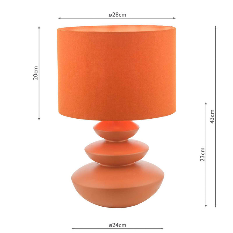 Discus Ceramic Table Lamp Orange - Lamp for Table & Home Decor