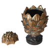 Distressed Artichoke Jar Gold picture with opened lid