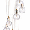 Dita 10 Light Cluster Pendant Brass & Glass close view picture of the glass shades