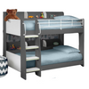 Elegant bunk bed featuring charcoal and white colors.