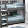 Classic bunk bed design in charcoal and white.