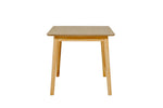 Natural oak rectangle dining table perfect for gatherings.
