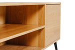 Doolin TV Unit 120 cm Natural Oak close view picture of the TV unit shelf