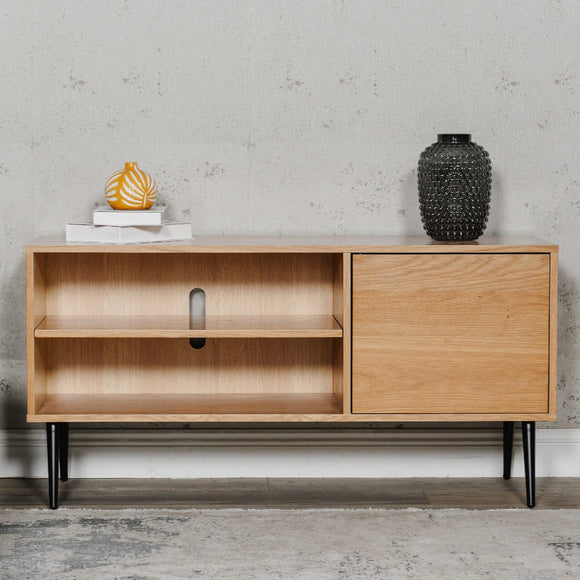 Doolin TV Unit 120 cm Natural Oak life style picture