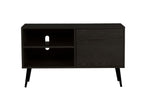 Doolin TV Unit 1 m Black with ample storage for media devices.
