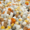 Brink & Campman Dots Shaggy Rug Calendula close-up view [picture of the pile color palette
