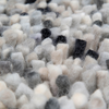 Brink & Campman Dots Shaggy Rug Frost close-up view picture of the pile color palette