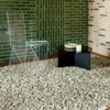 Brink & Campman Dots Shaggy Rug Moss lifestyle picture in the living room