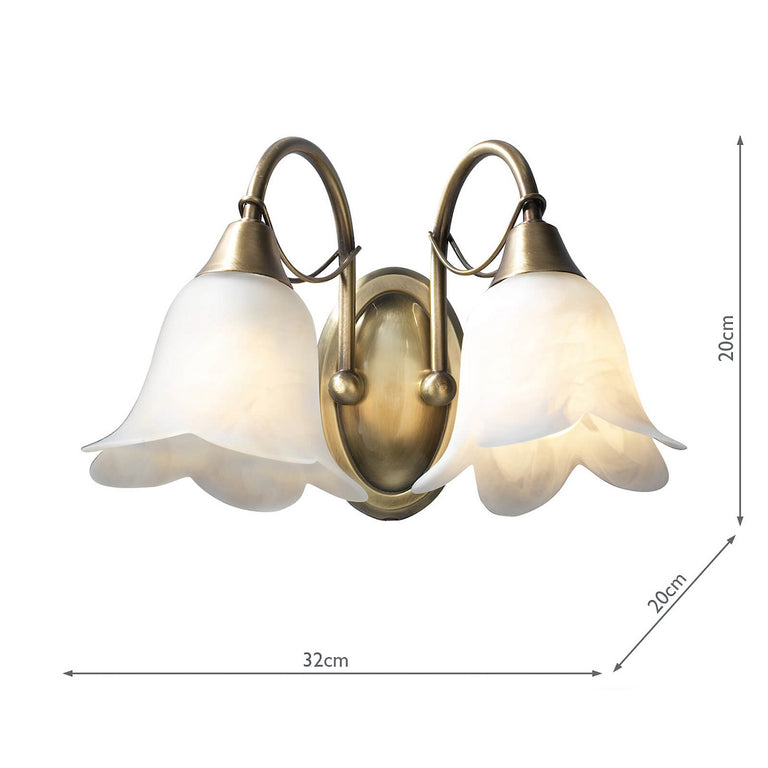 Doublet Double Wall Bracket Antique Brass - Home Decor Lighting