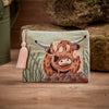 Dougal Highland Cow Embroidered Velvet Pouch