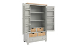 Doune Full Length Larder Cabinet Taupe picture with opened doors