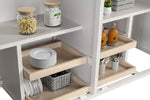 Doune Larder Cabinet Taupe close iew picture of cabinets storage