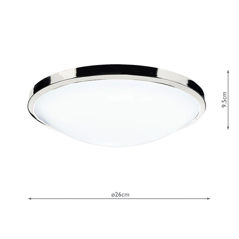 Dover Bathroom Flush Polished Chrome White Acrylic - Lighting