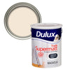 Dulux Supermatt Magnolia 10 L close view photo on the white background with displayed color finish