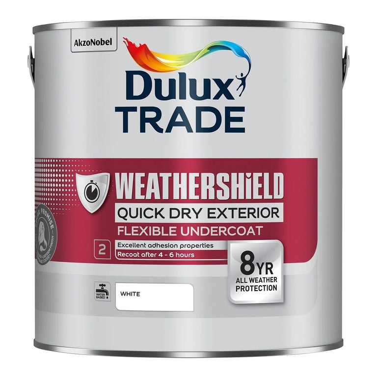 Dulux Trade Weathershield Quick Dry Exterior Flexible Undercoat White
