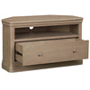 Dursey Corner TV Unit in Natural shown from the side (2)