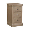 Dursey narrow natural bedside table shown from the side (4)