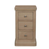Dursey narrow natural bedside table shown from the side (5)