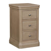 Dursey narrow natural bedside table shown from the side (2)