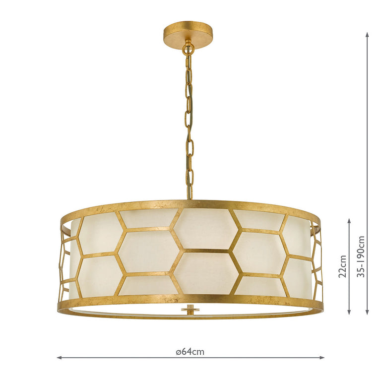 Epstein 4 Light Pendant Gold Ivory - Ceiling Lighting for Home Decor