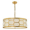 Elegant chandeliers for dining spaces – Epstein 4LT Pendant Gold Ivory

