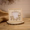 Etched Wood Flower Friend Frame front view