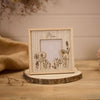 Etched Wood Flower Mum Frame front view