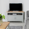 Chic Comfort: Stylish Grey Corner TV Stand for Contemporary Living.