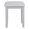 Elegant and functional grey vanity seat for any room.
