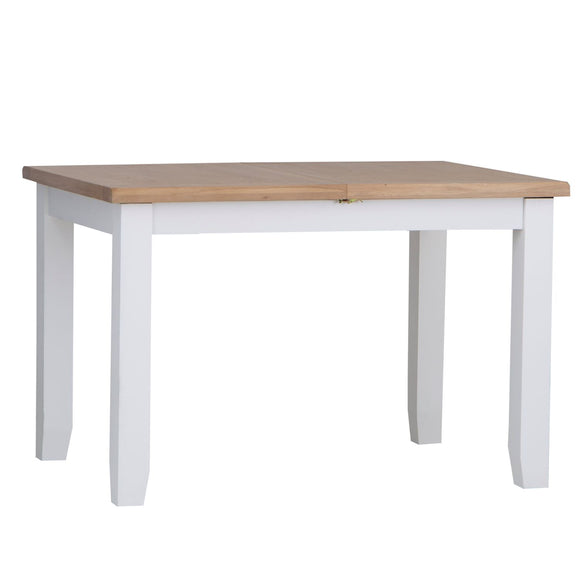 Upgrade with a sleek white extendable table.